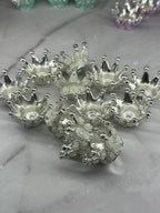Rose Metal Alloy Crown Beads