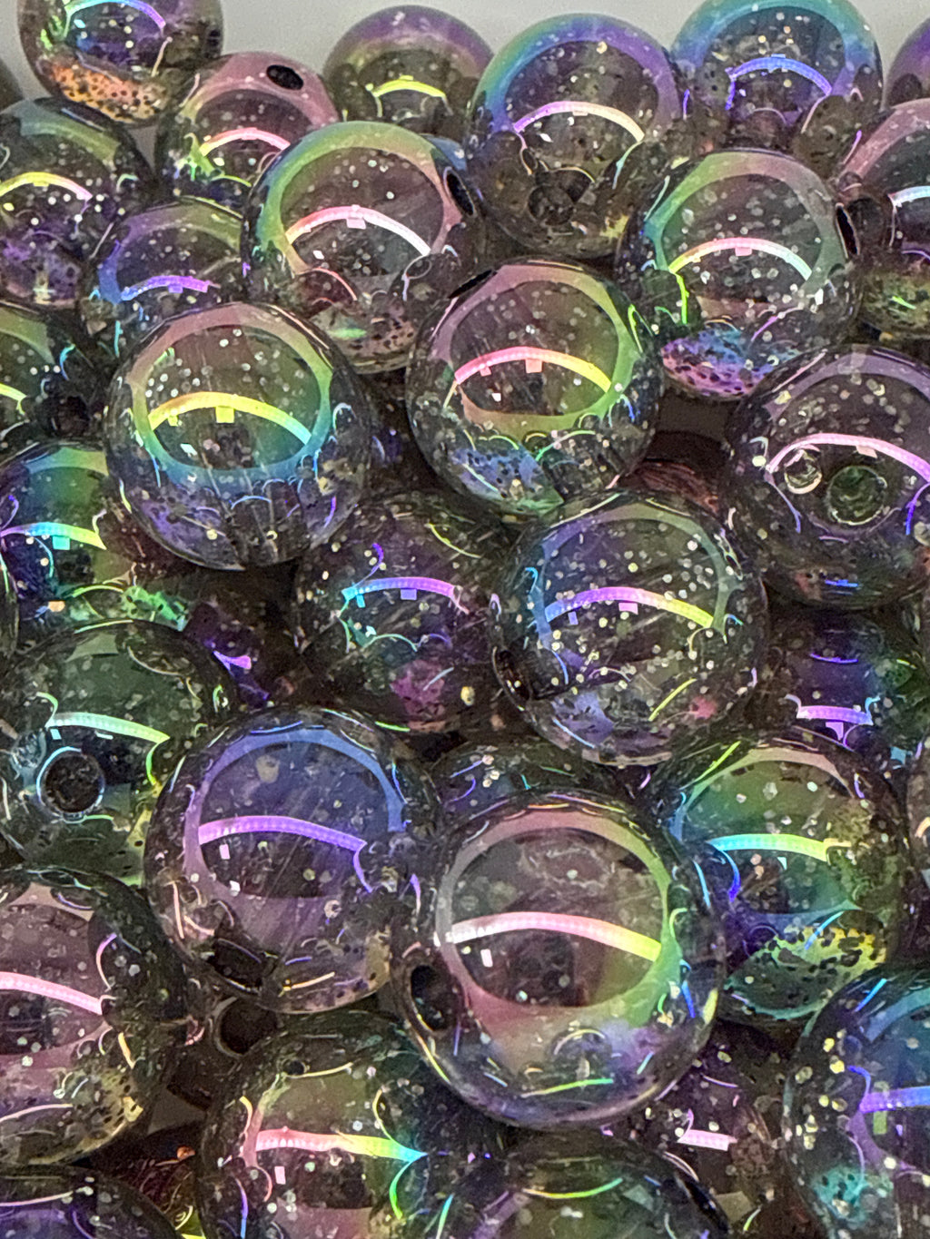 16mm Luminous Glitter Beads (single colors)
