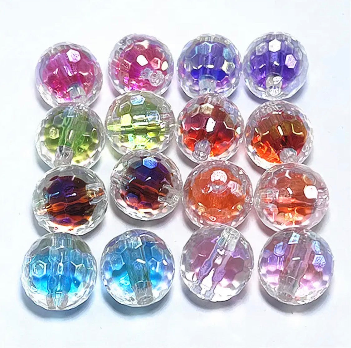 16mm AB Double Layer Disco Clear Beads Mix-N3
