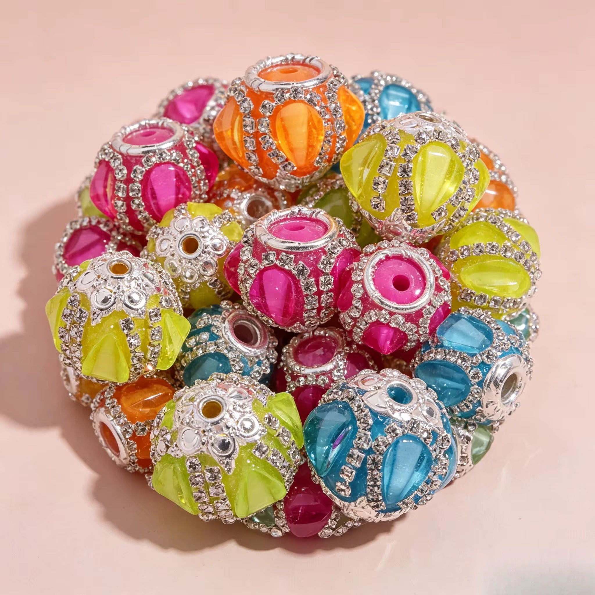 20mm Neon Waterdrop Rhinestone Fancy Beads (5pcs)-T9