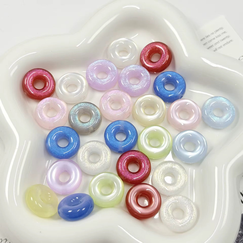 16mm Shimmer Cat-Eye Circle Beads-💋