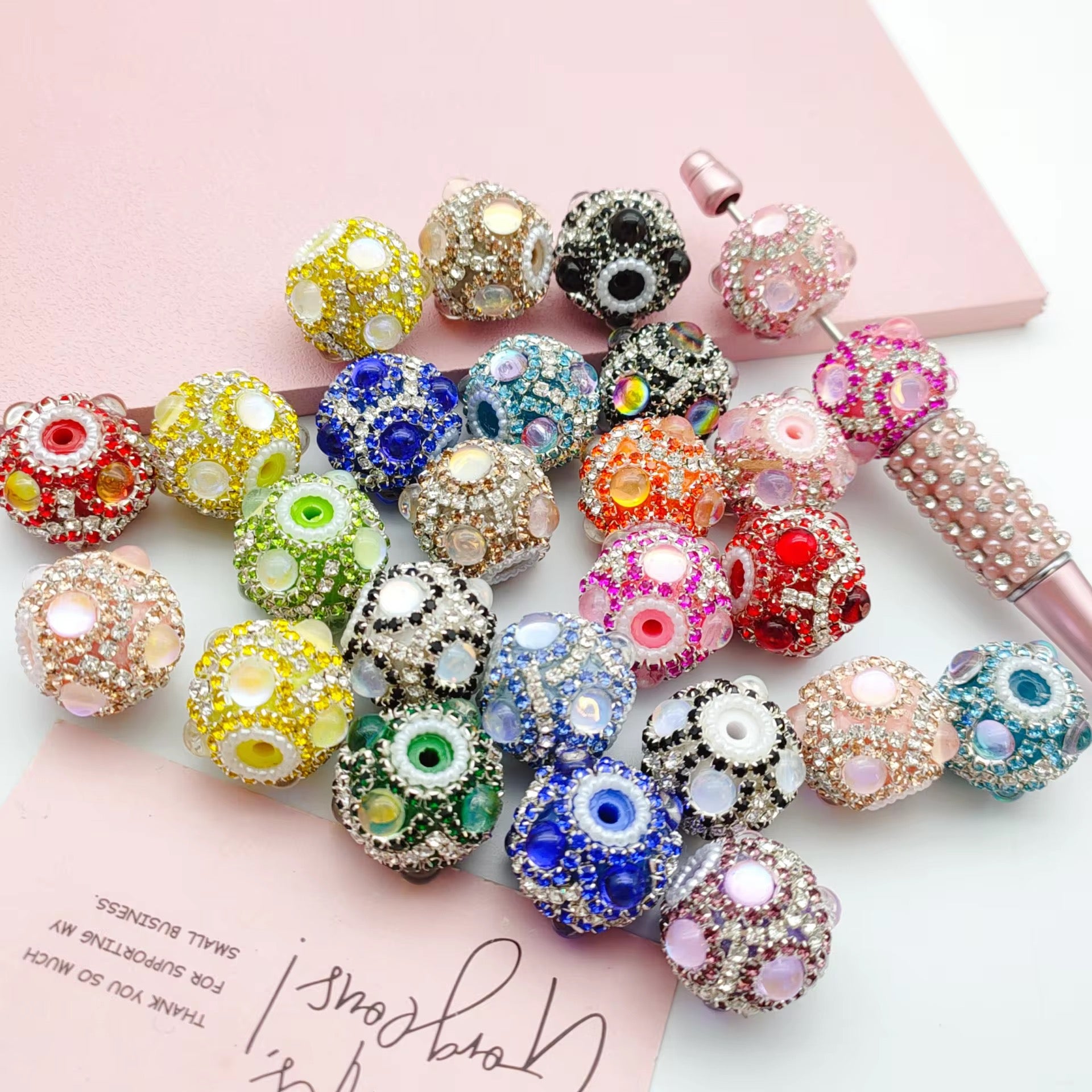 20mm Rhinestone and Round Crystals Fancy Bead (5pcs)