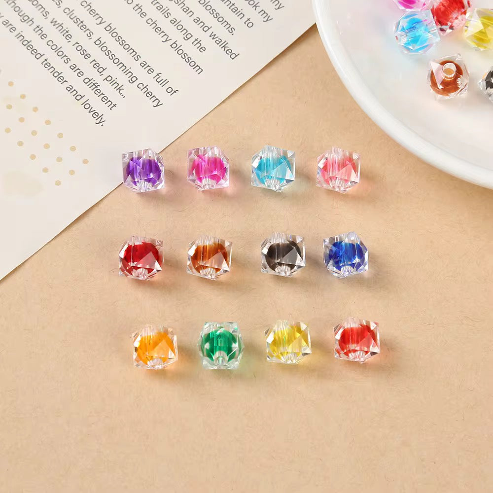 8mm Double Layer Hexagon Small Acrylic (Single Colors)