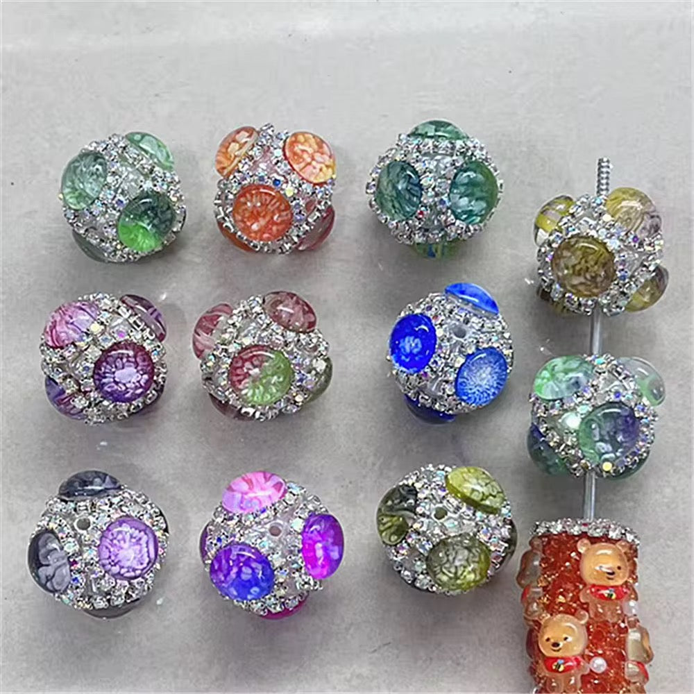 21mm Rhinestone w Gradient Cristal Beads Main image