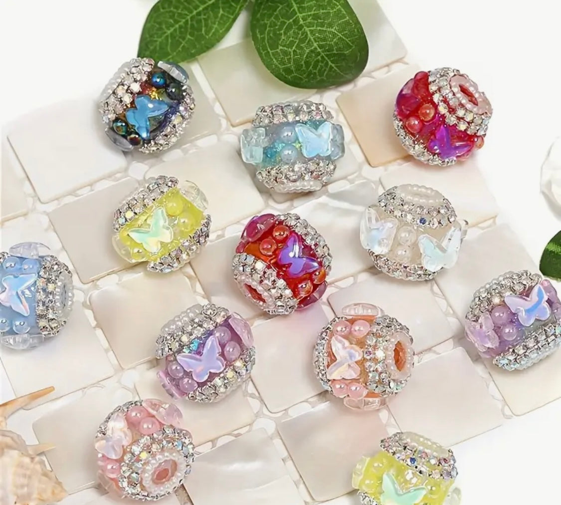 16mm Fancy Crystal Butterfly Beads-S22