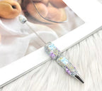 Silver Bow Tie Clay Rhinestone Beadable Pens