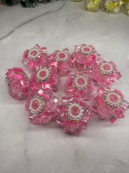 Crystal Cubes with Rhinestone and Flowers Beads