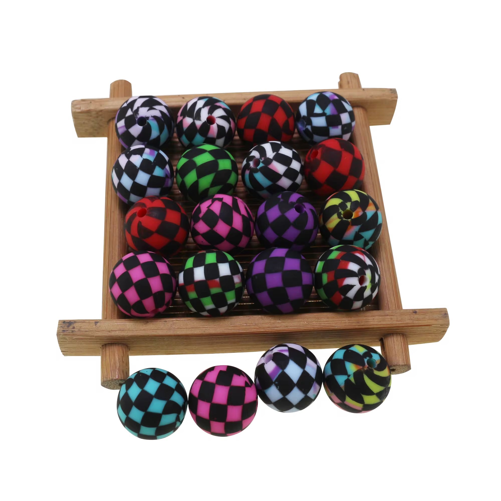 15mm Checkered Silicone Beads Secondary image