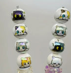16mm Cute Cat Print Beads Mix-F9
