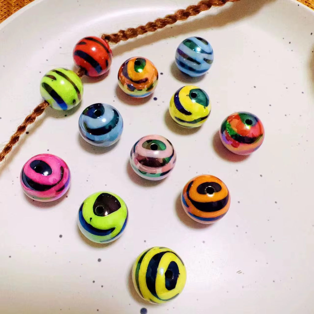 16mm Animal/Zebra Print Beads-B20