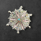 40mm Metal Alloy Snowflake Rhinestone Beads-T4