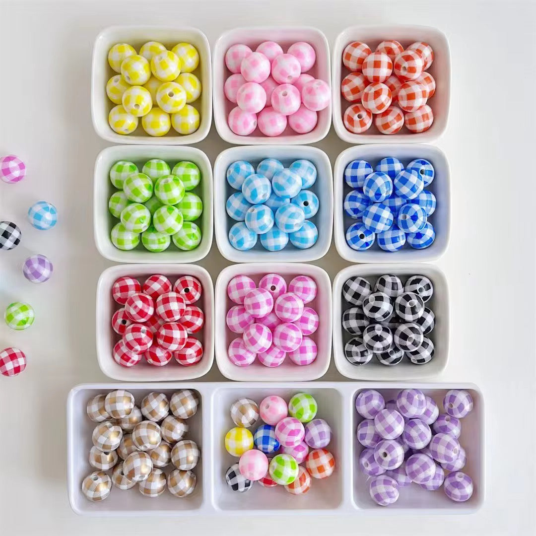 16mm Gingham Beads Mix-H22