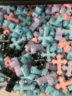 25mm Colored Love Cross Beads (10 Pcs)-X13