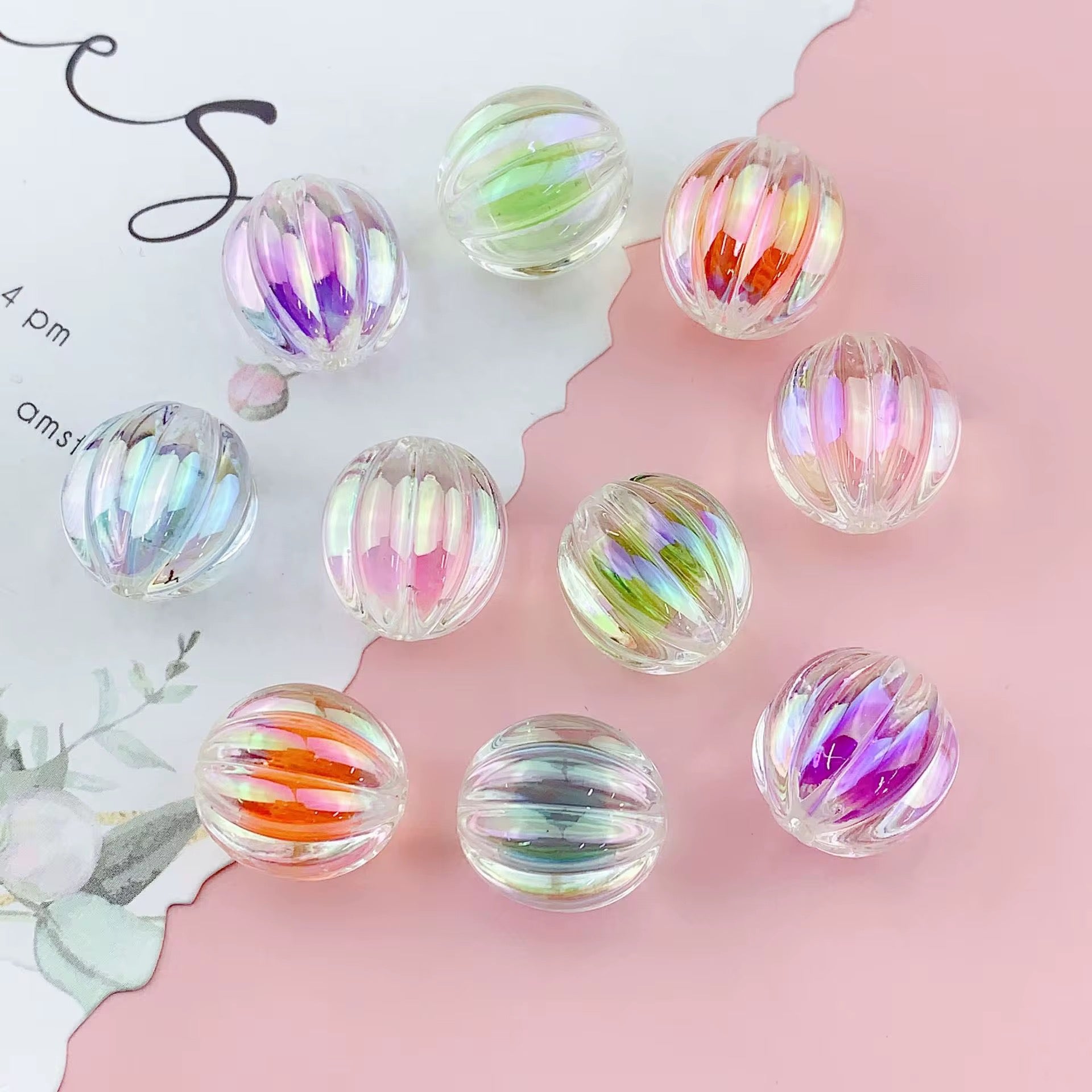 16mm Double Layered Pumpkin Bead Mix-W16 Secondary image