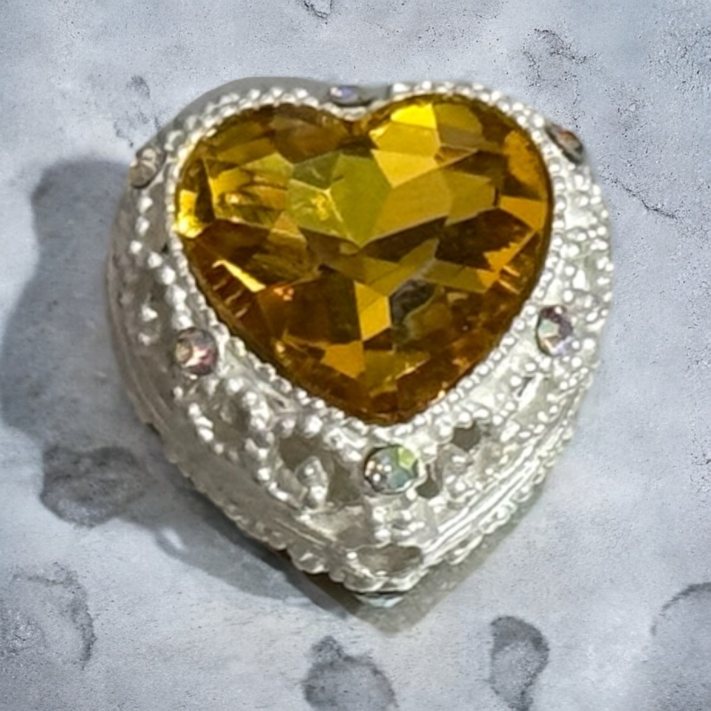 Rhinestone Metal Heart
