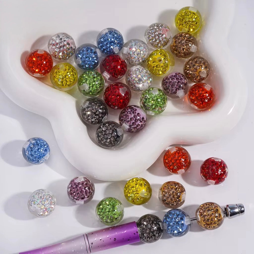 16mm Rhinestones Resin Beads (10pcs)