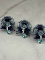 Fancy Rose Beads with Rhinestone Dangle Heart