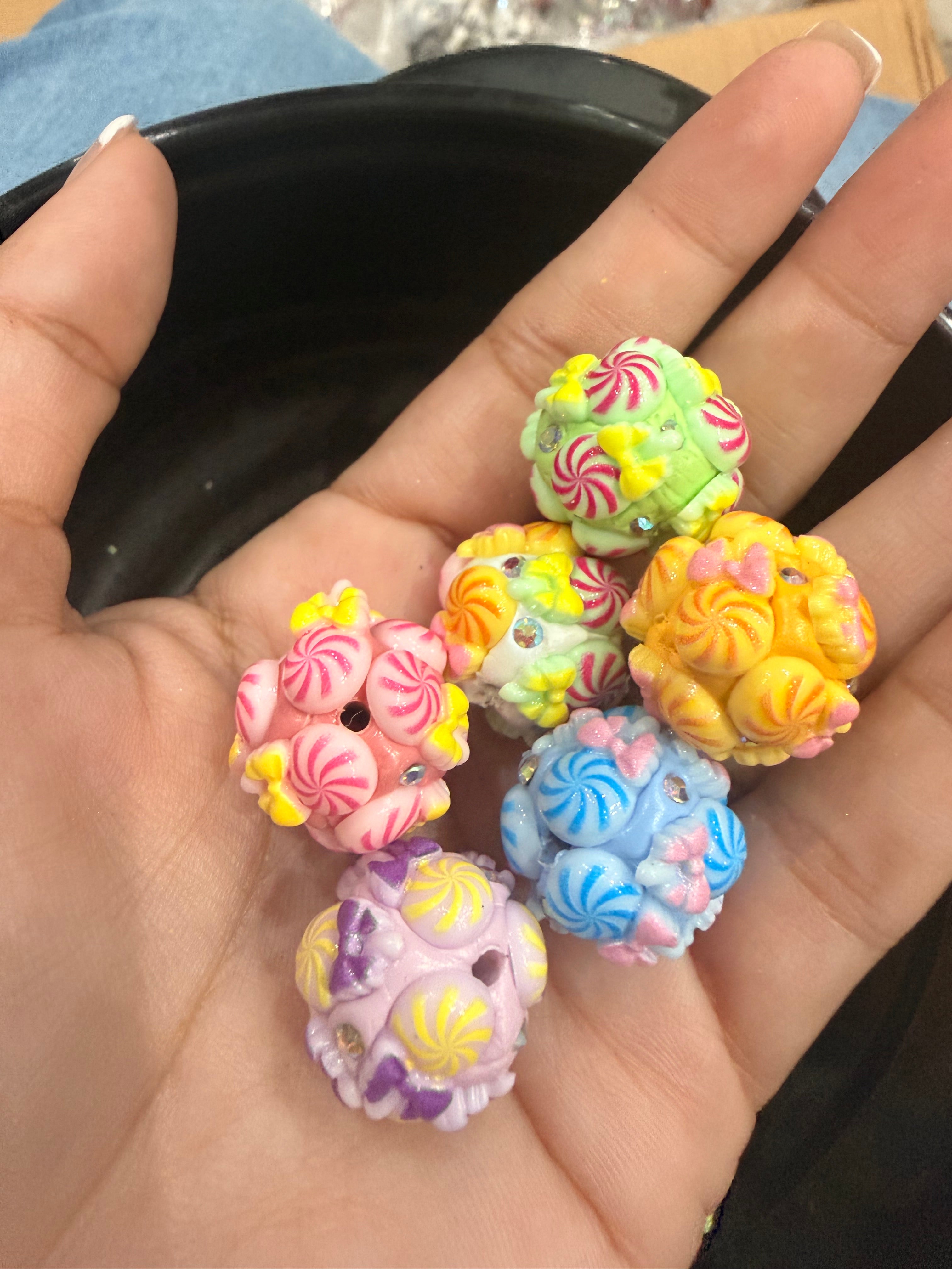18mm Candy Lollypop Charm and AB Rhinestone Beads (5pcs) Secondary image