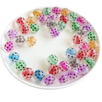 16mm Frosted Beads with Metalic Embossed Hearts Mix- B24