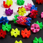 16mm Zigzag Neon Matte Spacer Beads
