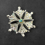 40mm Metal Alloy Snowflake Rhinestone Beads-T4