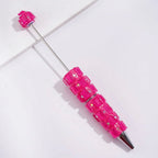 Beadable Clay Pens with Neon Colors Rectangle and AB Rhinestones