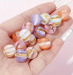 16mm Luxury Gold Striped Beads With UV Plating-S24