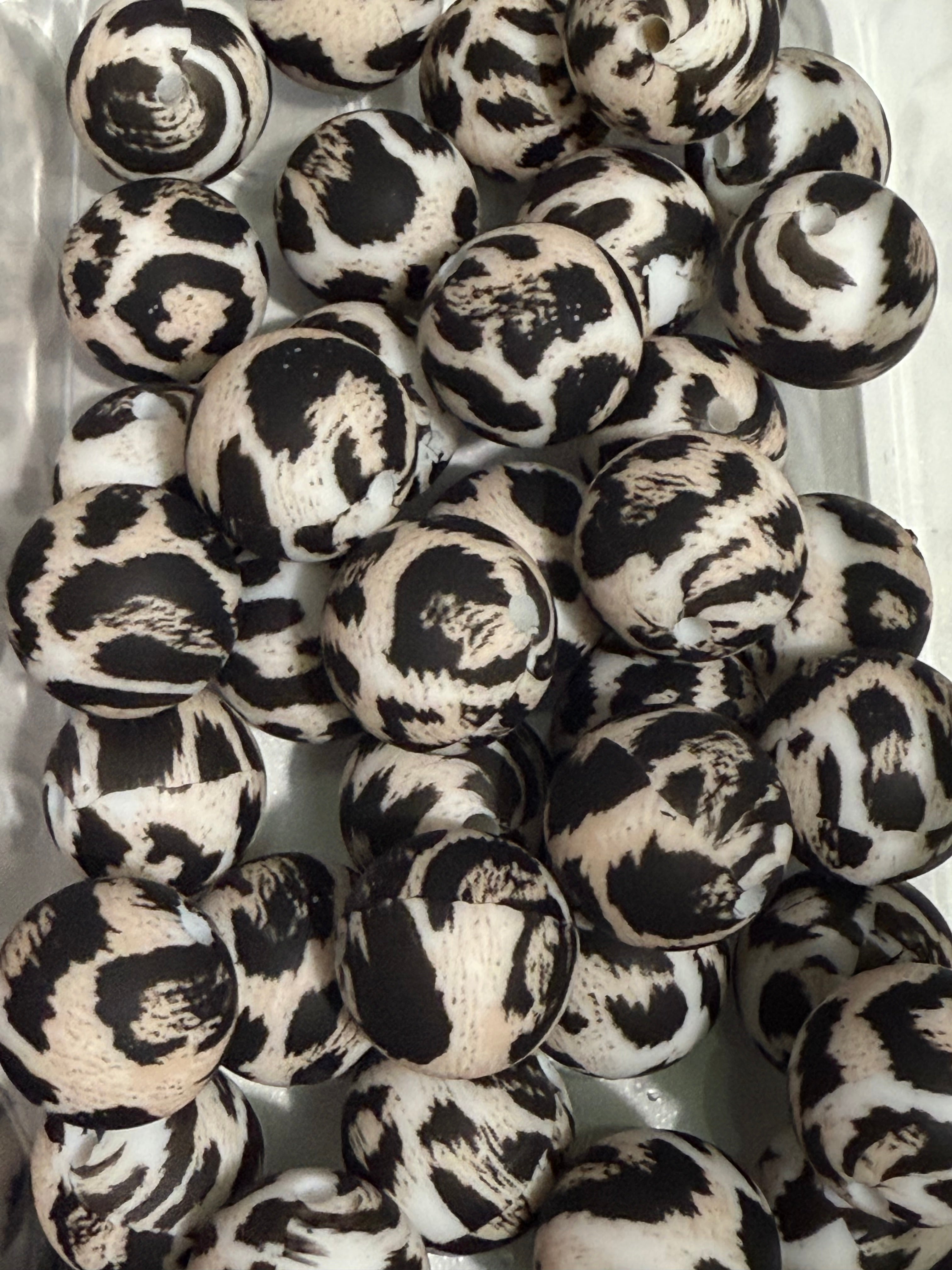 15mm Patterned Silicone Beads