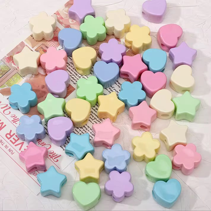 Wide Hole Shape Mix Beads (10pcs)