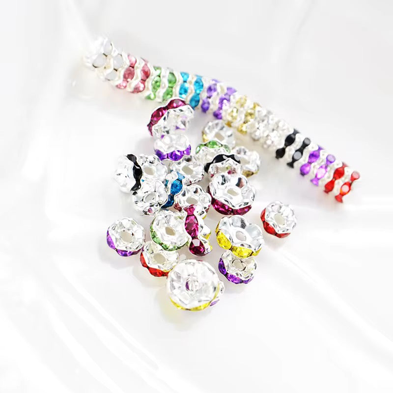 Rhinestone Metal Wavy Metal Spacer Mix (50 Pcs)