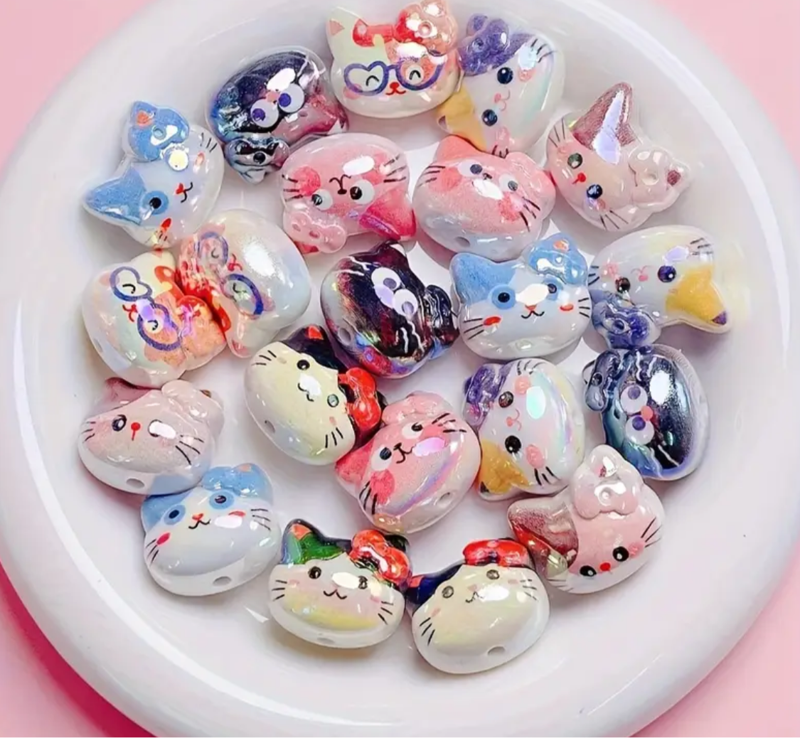 Cat Head Beads (5pcs)-V18 Main image