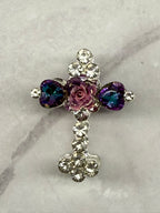 Metal Alloy Cross Rhinestone Beads