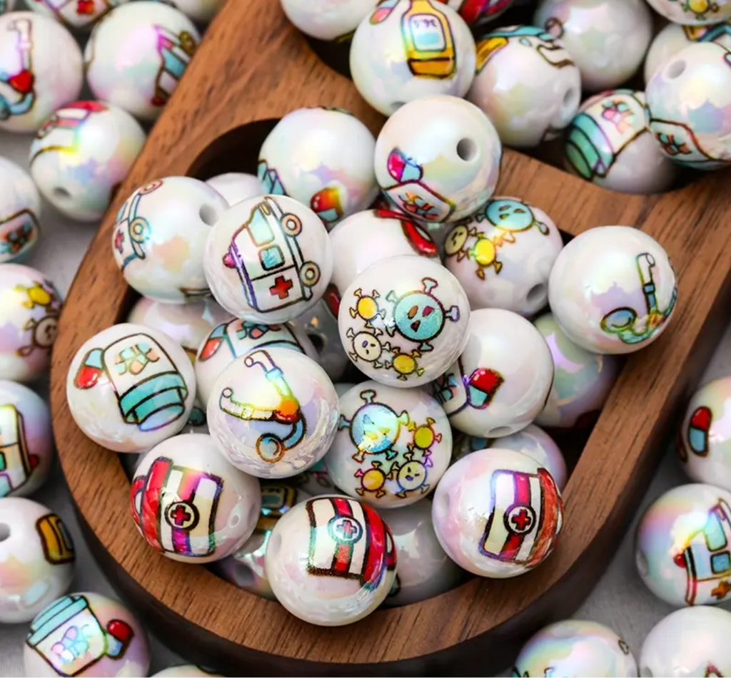 16mm Medical Print Beads Mix-A22