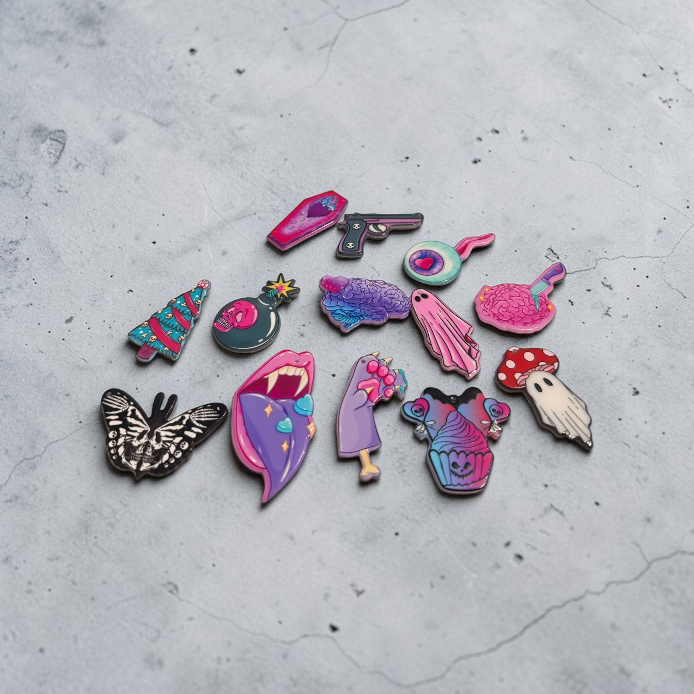 12pc Gothic Style Flat Back Charms For DIY Secondary image