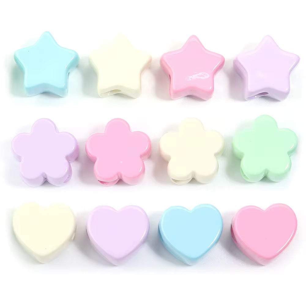 Wide Hole Shape Mix Beads (10pcs)