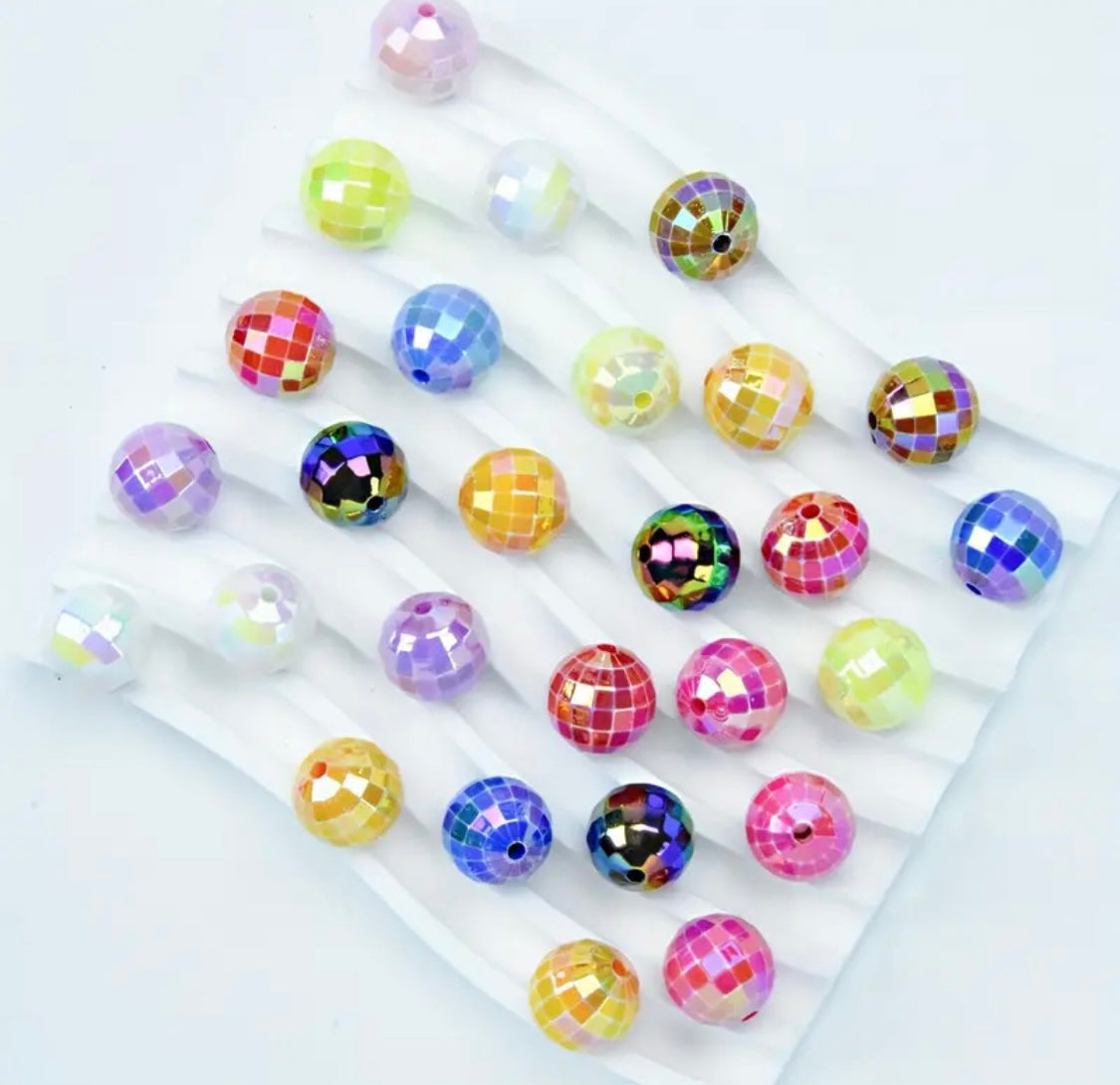 16mm Solid Color Disco Beads Mix-I7 Secondary image