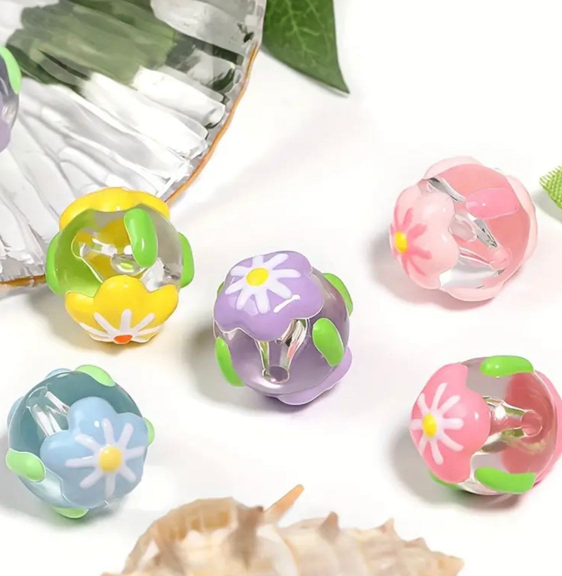16mm Sakura Flower Handpainted Beads Mix-L4