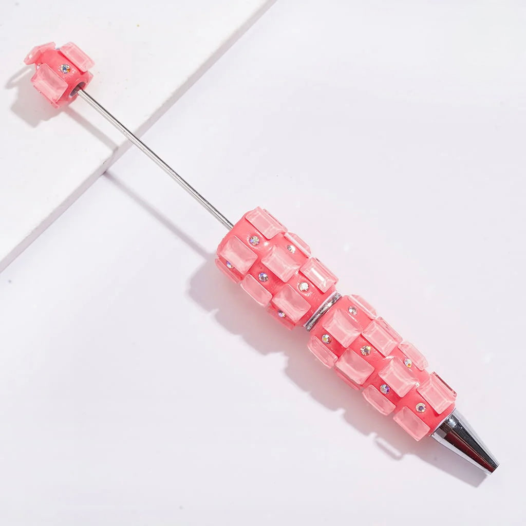Beadable Clay Pens with Neon Colors Rectangle and AB Rhinestones