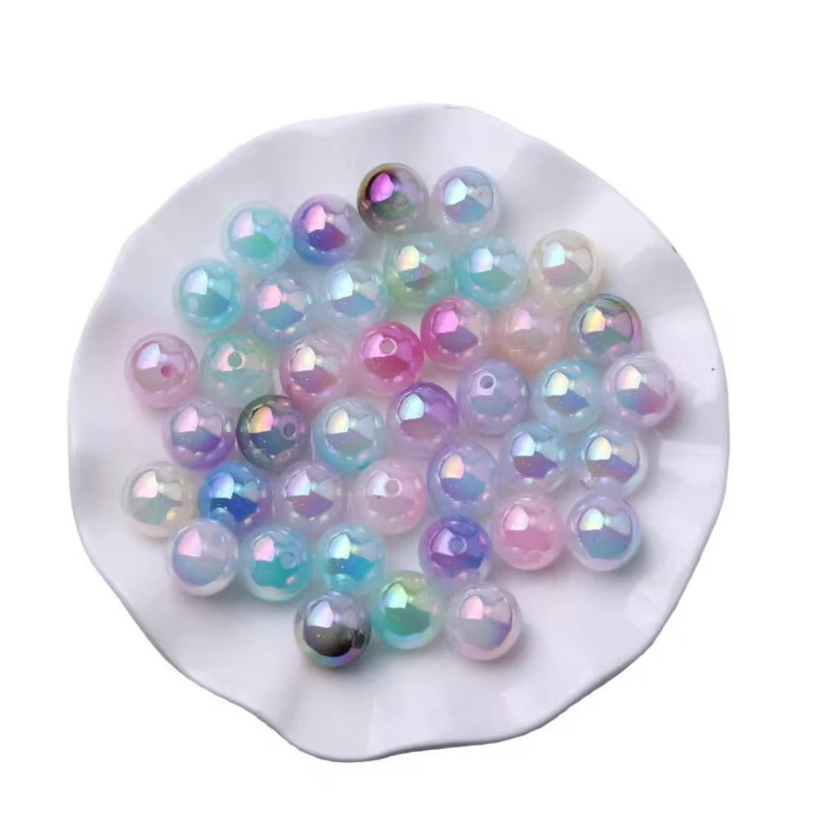 16mm Glossy Ombre Color Acrylic Beads With UV Finish (Mix & Single Colors)