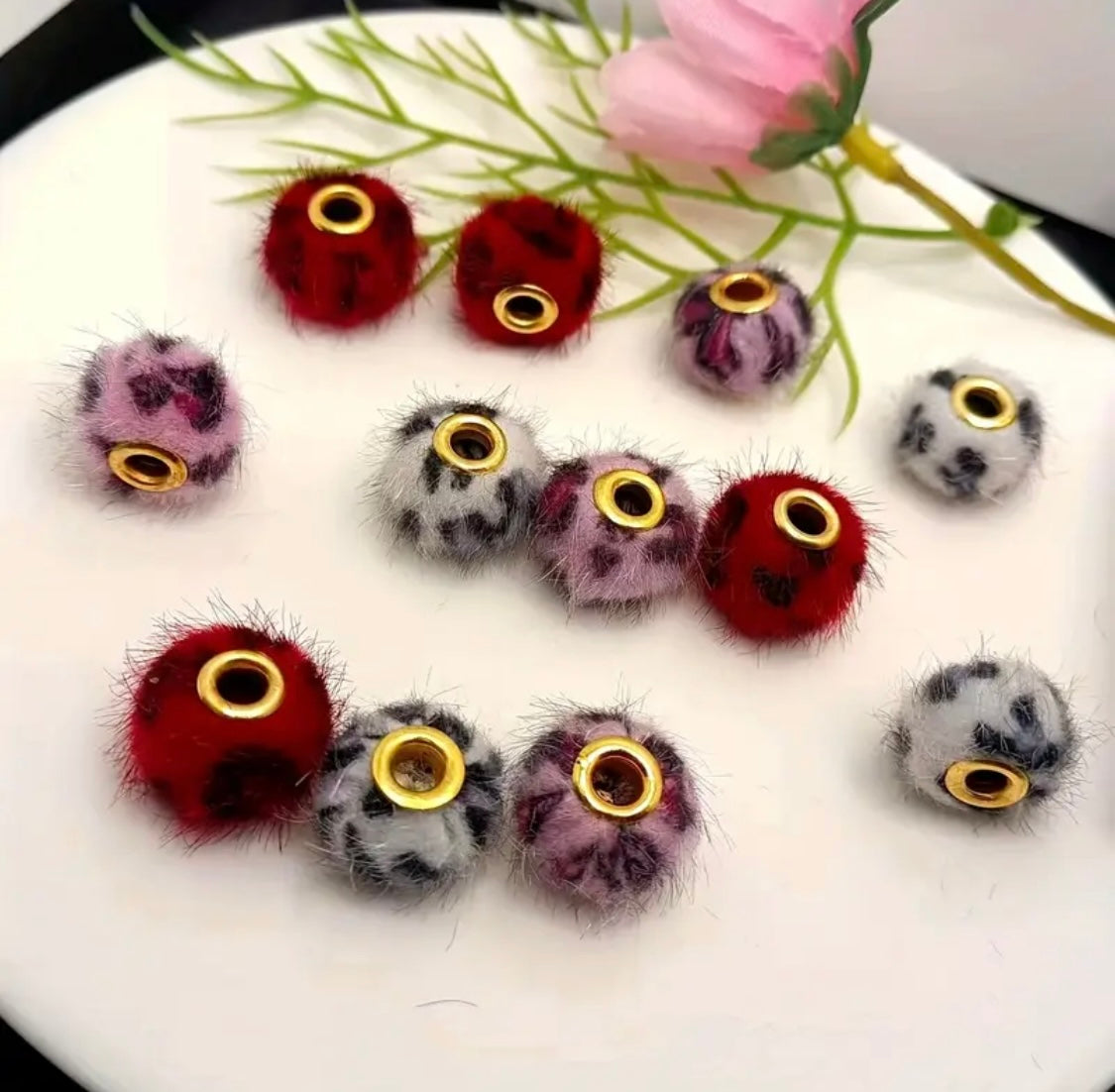 Leopard Print Spacer Beads-Q18