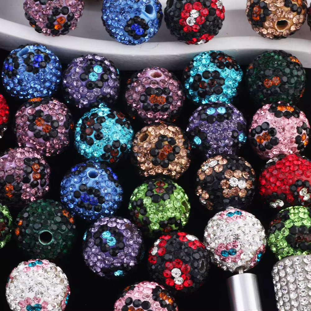 18mm Rhinestone Print Beads (5pcs)-U11 Main image