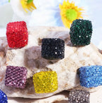 Clay Rhinestone Cube Solid Color Beads(5 pcs)