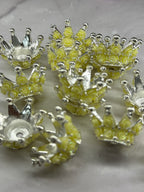 Rose Metal Alloy Crown Beads