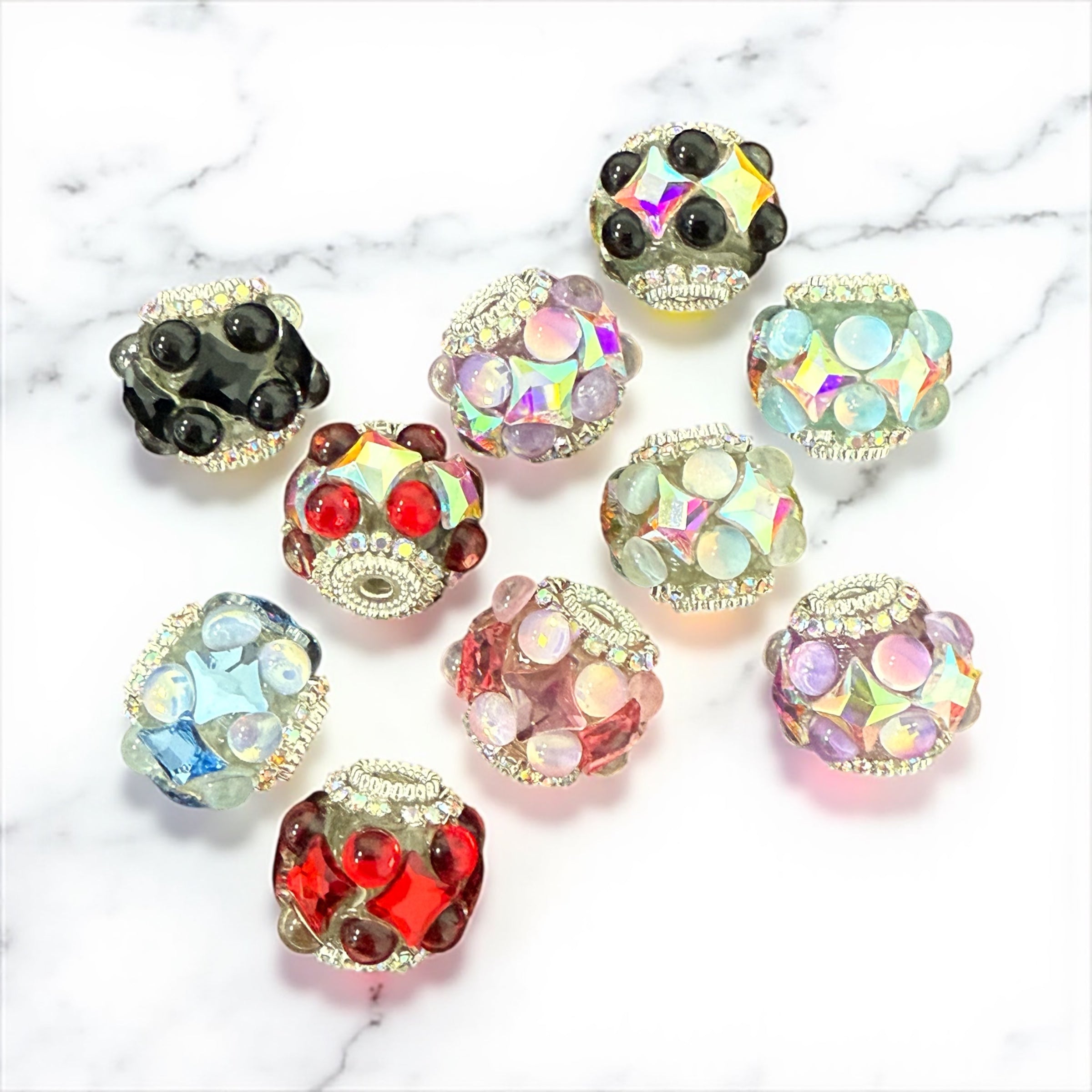 18mm Star and round Rhinestone Beads(5pcs) Main image