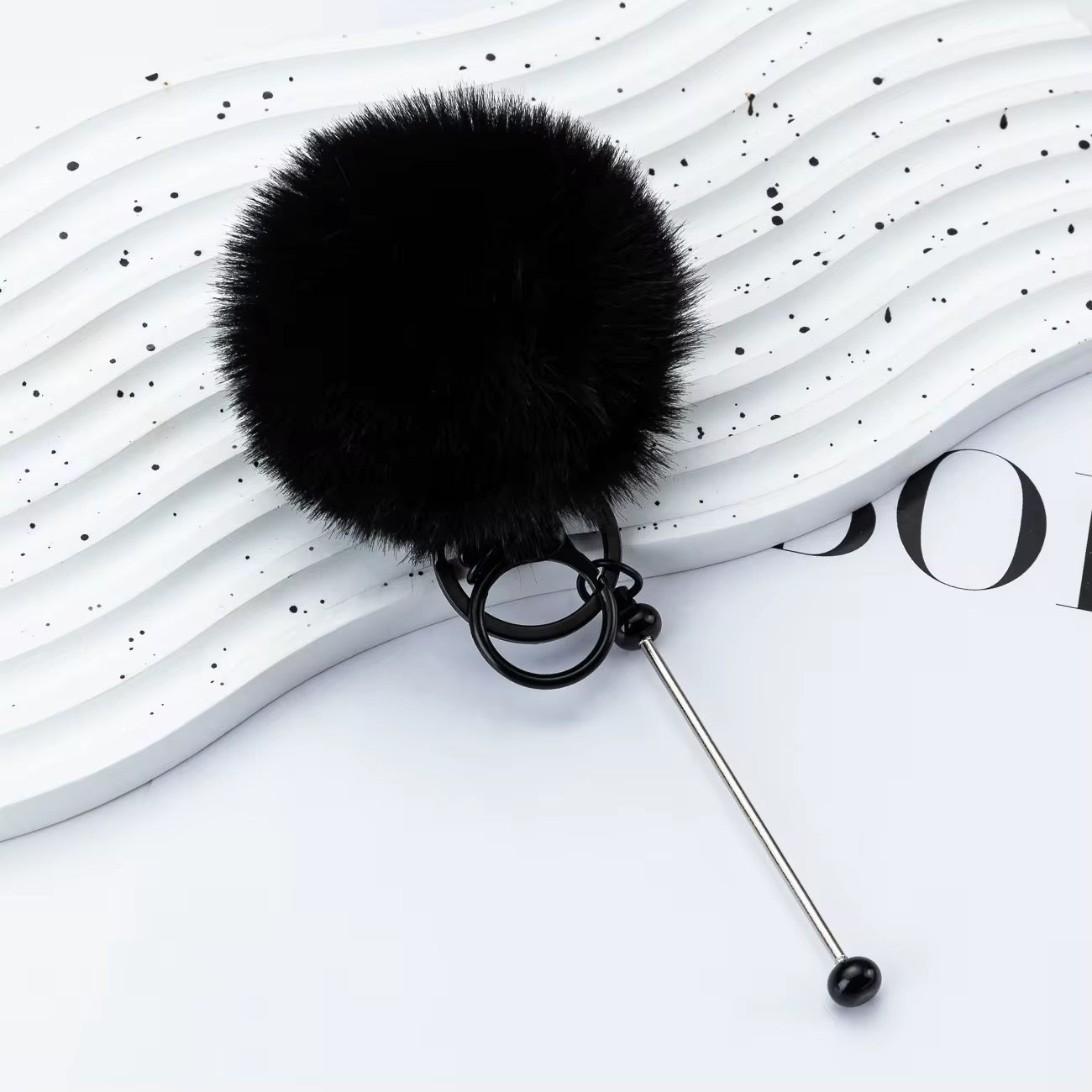 Beadable PomPom Keychain