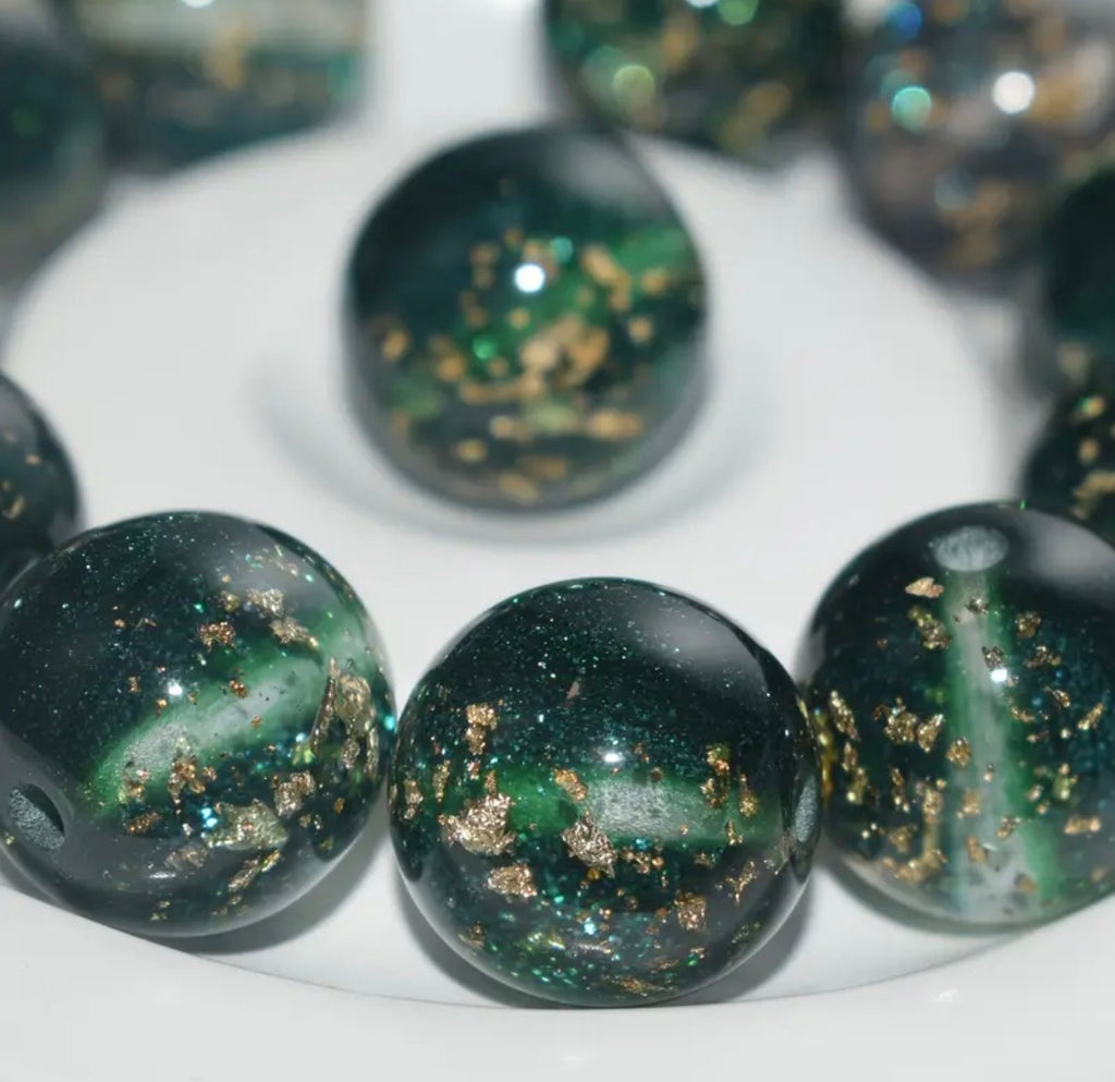 16mm Shimmer Gold Foil Beads (Mix and Single Colors)