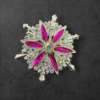 40mm Metal Alloy Snowflake Rhinestone Beads-T4