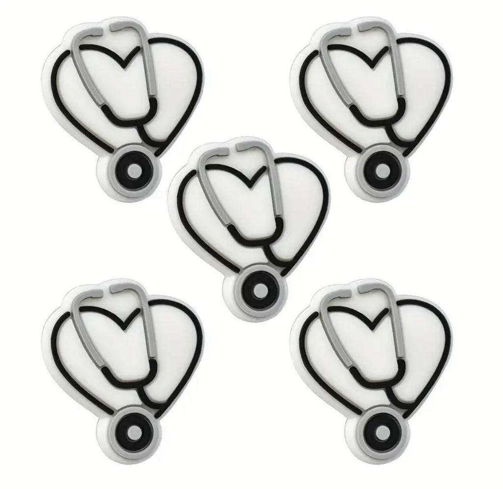Heart-Shaped Stethoscope Silicone Focal Beads