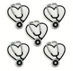 Heart-Shaped Stethoscope Silicone Focal Beads
