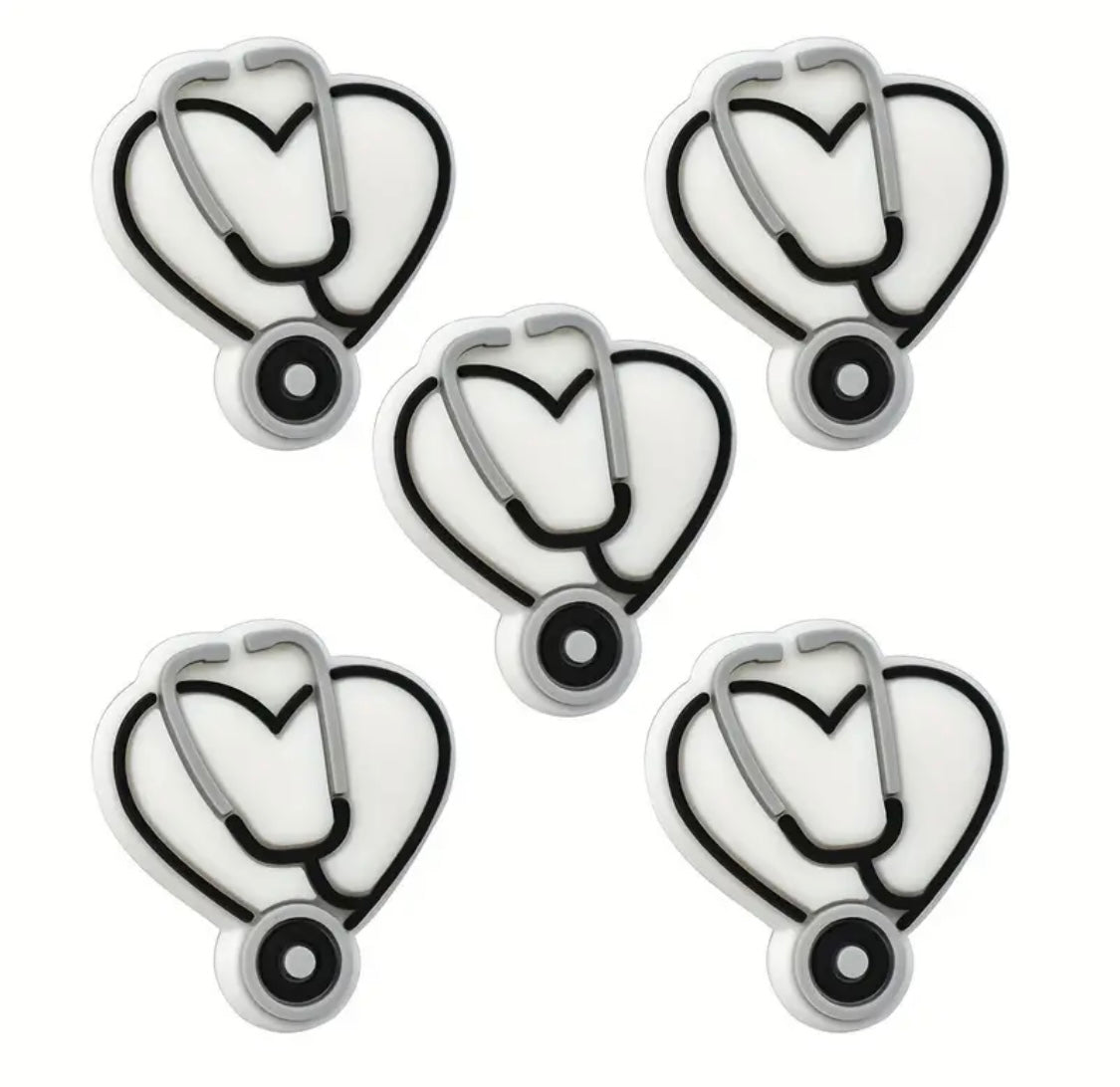 Heart-Shaped Stethoscope Silicone Focal Beads